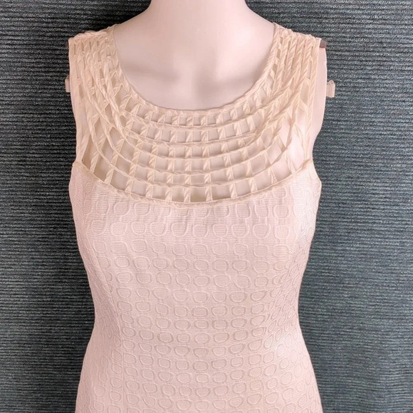 Antonio Melani Sheath Dress, Silk Lattice Yoke - Picture 1 of 14